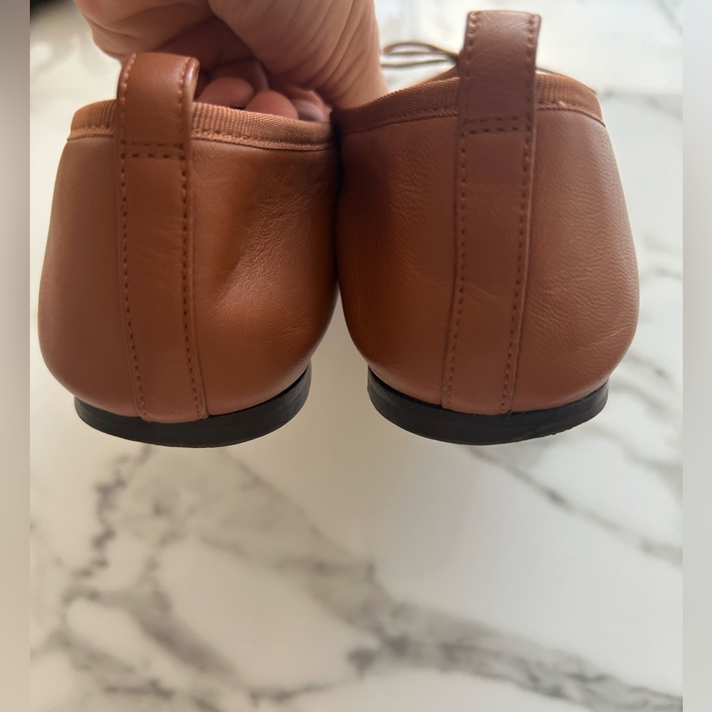EXC LN EVERLANE The Day Ballet Flat Cognac Brown Toasted Almond 8.5 Square Toe - Picture 11 of 11